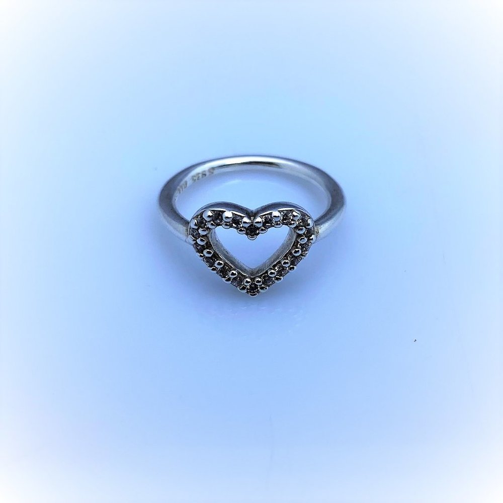 Pandora Cubic Zirconia Open Heart Love Ring